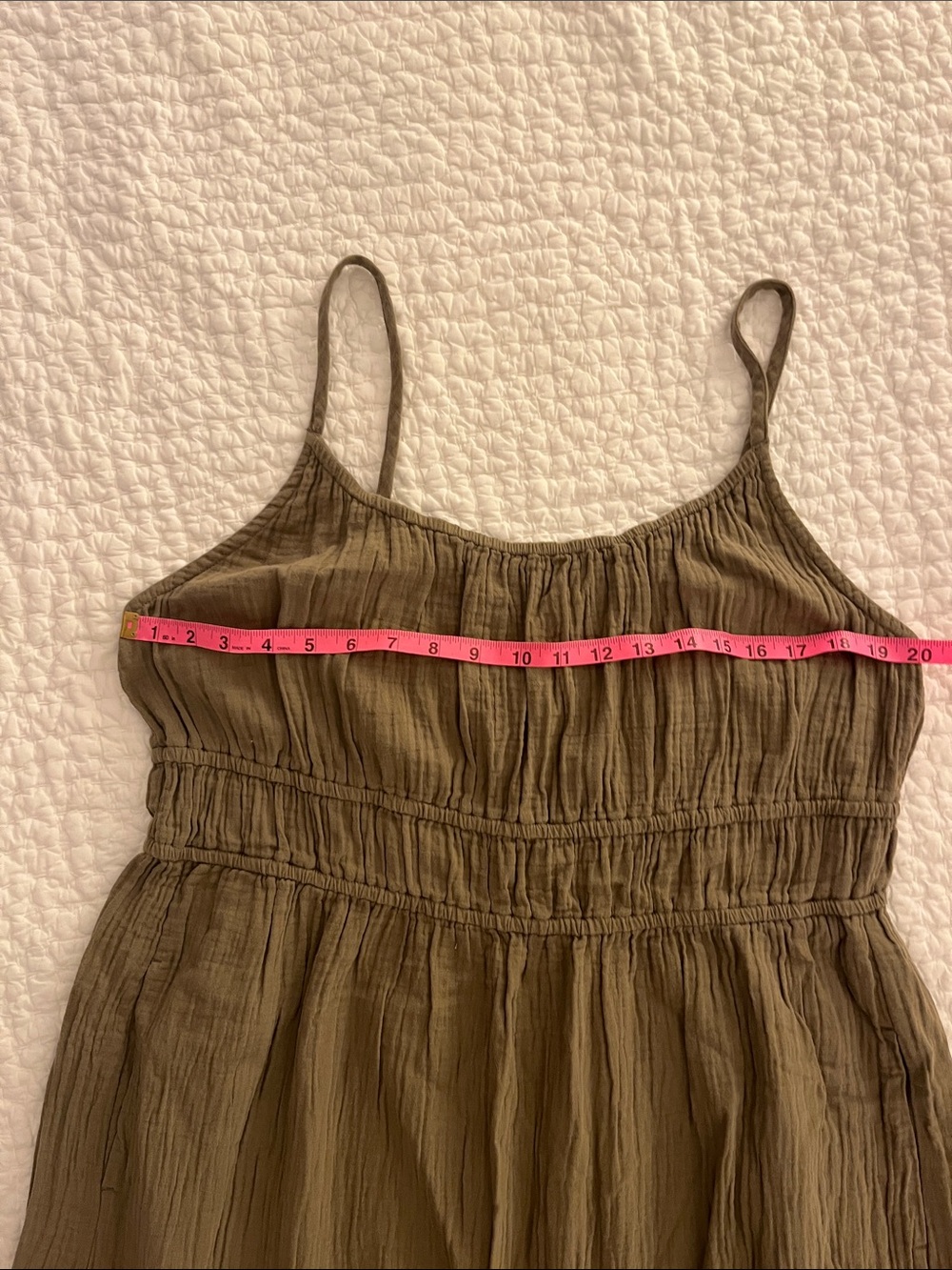 Pact Women’s Olive Green Maxi Sundress with Spaghetti Straps - Picture 7 of 10